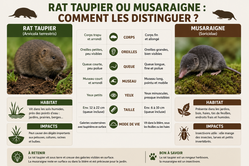 rat taupier vs musaraigne comment les différencier